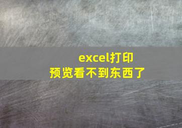 excel打印预览看不到东西了