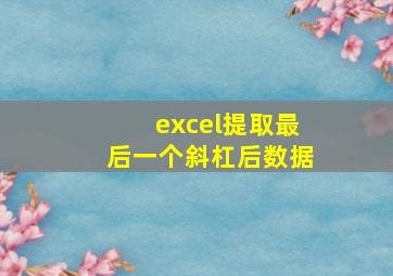 excel提取最后一个斜杠后数据