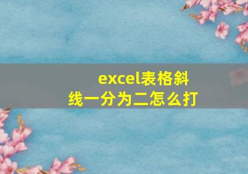 excel表格斜线一分为二怎么打