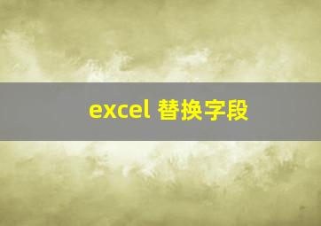 excel 替换字段