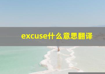 excuse什么意思翻译