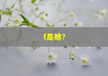 f是啥?