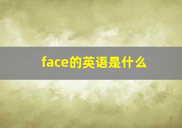 face的英语是什么