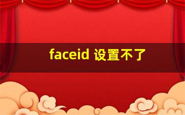 faceid 设置不了