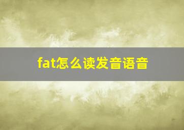 fat怎么读发音语音