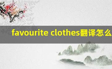 favourite clothes翻译怎么说