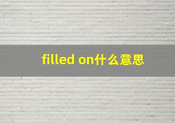 filled on什么意思