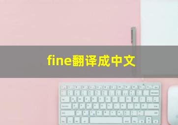 fine翻译成中文