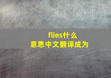 flies什么意思中文翻译成为