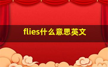 flies什么意思英文