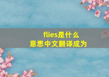 flies是什么意思中文翻译成为