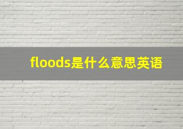 floods是什么意思英语