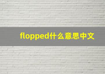 flopped什么意思中文