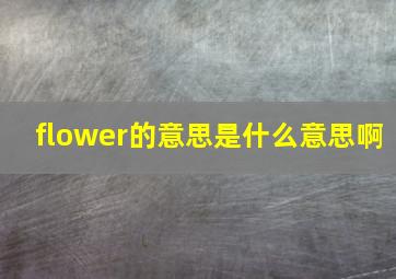 flower的意思是什么意思啊