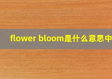 flower bloom是什么意思中文