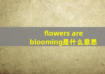 flowers are blooming是什么意思