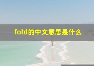 fold的中文意思是什么