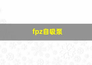 fpz自吸泵