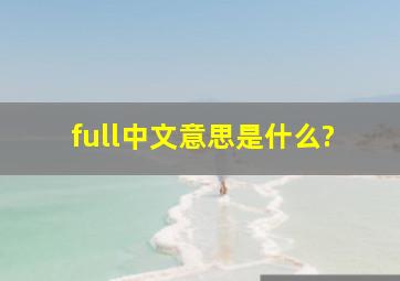 full中文意思是什么?