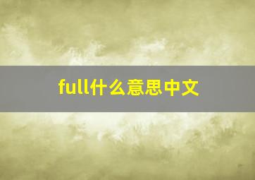 full什么意思中文