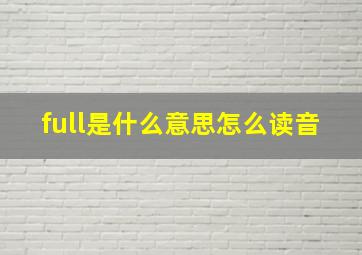 full是什么意思怎么读音