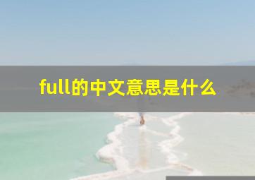 full的中文意思是什么