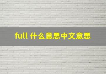 full 什么意思中文意思