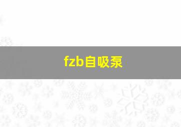 fzb自吸泵