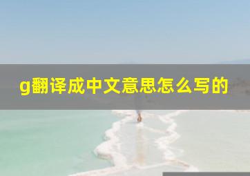 g翻译成中文意思怎么写的