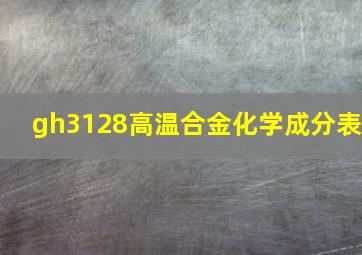 gh3128高温合金化学成分表