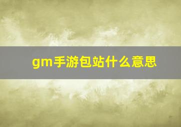 gm手游包站什么意思