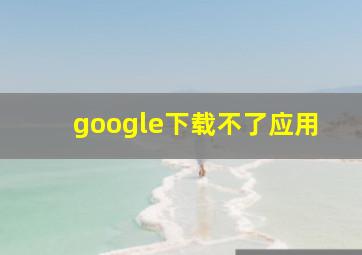 google下载不了应用