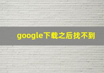 google下载之后找不到