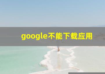 google不能下载应用