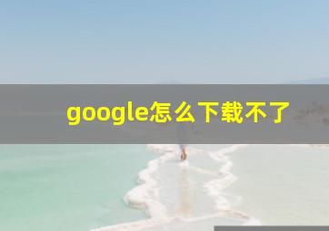 google怎么下载不了