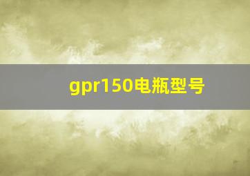 gpr150电瓶型号