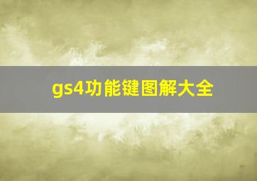 gs4功能键图解大全