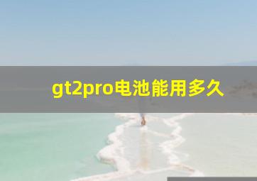 gt2pro电池能用多久