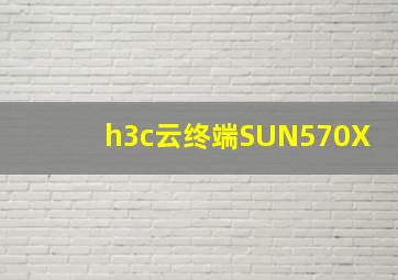 h3c云终端SUN570X