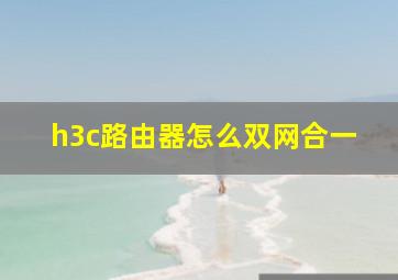 h3c路由器怎么双网合一