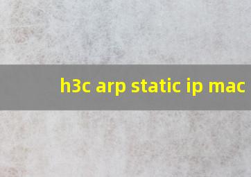 h3c arp static ip mac