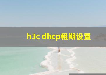 h3c dhcp租期设置