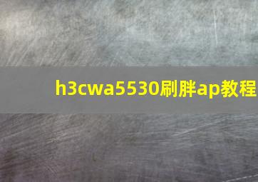 h3cwa5530刷胖ap教程