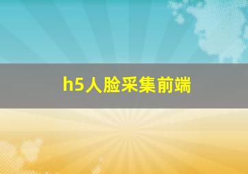 h5人脸采集前端