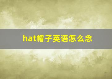 hat帽子英语怎么念