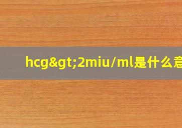 hcg>2miu/ml是什么意思