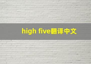 high five翻译中文