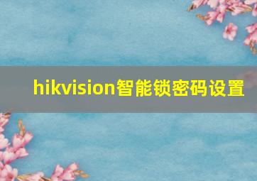 hikvision智能锁密码设置