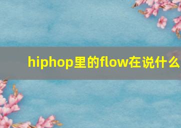 hiphop里的flow在说什么