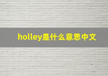 holley是什么意思中文